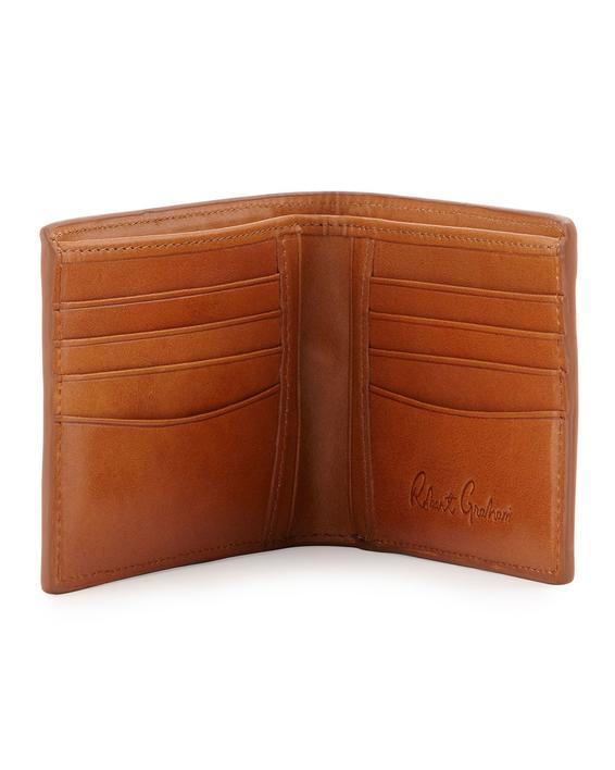 Brun mønsterpræget læder pengepung