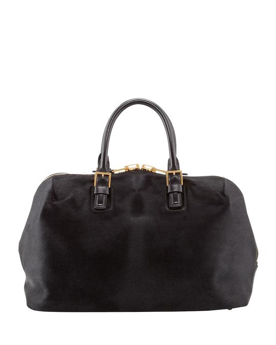 Sort taske af kalveskind